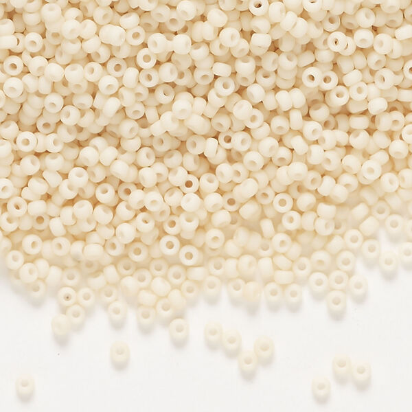 Seed bead, Miyuki, glass, 1pkg25g, #11 rocaille, opaque matte glazed luster antique beige (RR-2022) image number 0