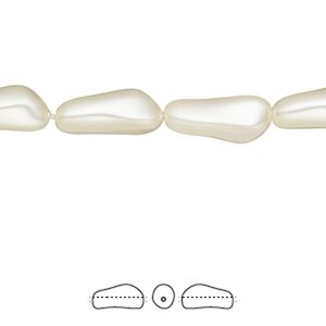 Pearl 100pk cream, Swarovski&reg; 14x6mm baroque elongated 5844