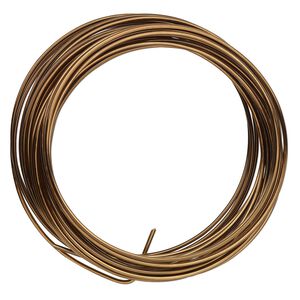 Wire, ParaWire&trade;, vintage bronze-finished copper, round, 16 gauge. Sold per 15-foot section.