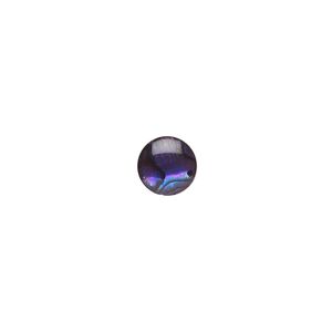 Cabochon, paua shell (dyed / coated), purple, 8mm calibrated round, Mohs hardness 3-1/2. Sold per pkg of 6.
