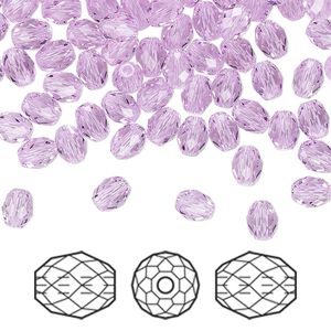 Bead 360pk violet, Swarovski&reg; 5x4mm olive briolette 5044