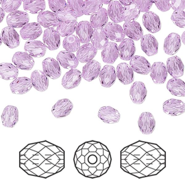 Bead 360pk violet, Swarovski&reg; 5x4mm olive briolette 5044 image number 0