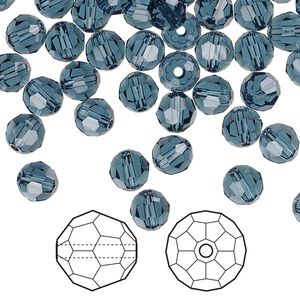 Bead 360pk Montana, Swarovski&reg; 6mm round 5000