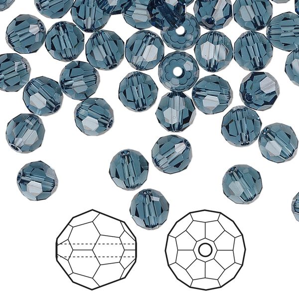 Bead 360pk Montana, Swarovski&reg; 6mm round 5000 image number 0