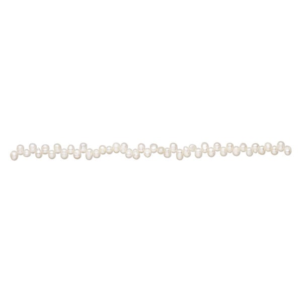 Freshwater pearl 1pkg1, top-drilled rice, 14 inch white 7x6mm-10x7mm cultured image number 1