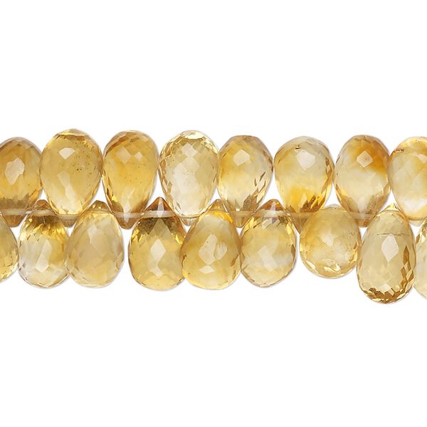 Citrine 1pkg1, hand-cut top-drilled micro-faceted teardrop bead 8 inch 9x6mm-11x7mm image number 0