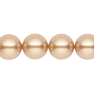 Pearl 10pk bright gold, Crystal Passions&reg; 12mm round 5810