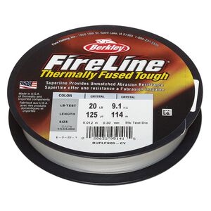 Thread, Berkley&reg; FireLine&reg;, high-modulus polyethylene, 8-fiber braid, crystal, 0.30mm diameter, 20-pound test. Sold per 125-yard spool.