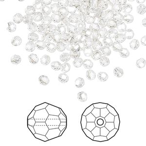 Bead 144pk crystal silver shade, Crystal Passions&reg; 3mm round 5000