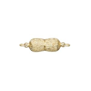 Clasp magnetic 1pkg1 sterling silver, 15x7mm hourglass, "vermeil" 1-strand