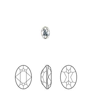 Fancy stone 4pk crystal blue shade foil back, Crystal Passions&reg; 6x4mm oval 4120