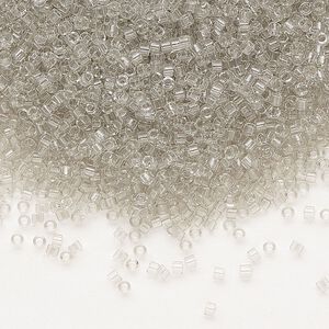 Seed bead, Delica&reg;, glass, pkg/7.5g, #11 round, transparent taupe (DB-1111).
