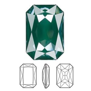 Fancy stone 1pk crystal pine green ignite LacquerPRO, Crystal Passions&reg; 27x18mm emerald cut 4627