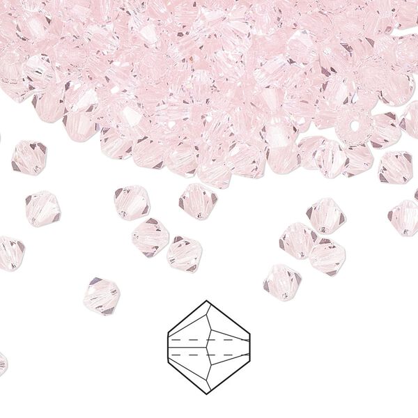 Bead 144pk pink sapphire, Preciosa Czech crystal 4mm bicone image number 0