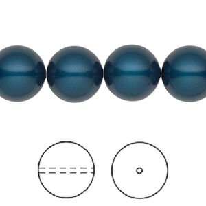 Pearl 10pk petrol, Crystal Passions&reg; 12mm round 5810