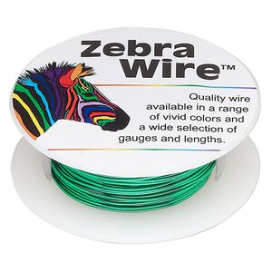 Wire, Zebra Wire&trade;, color-coated copper, pale green, 22 gauge. Sold per 15-yard spool.