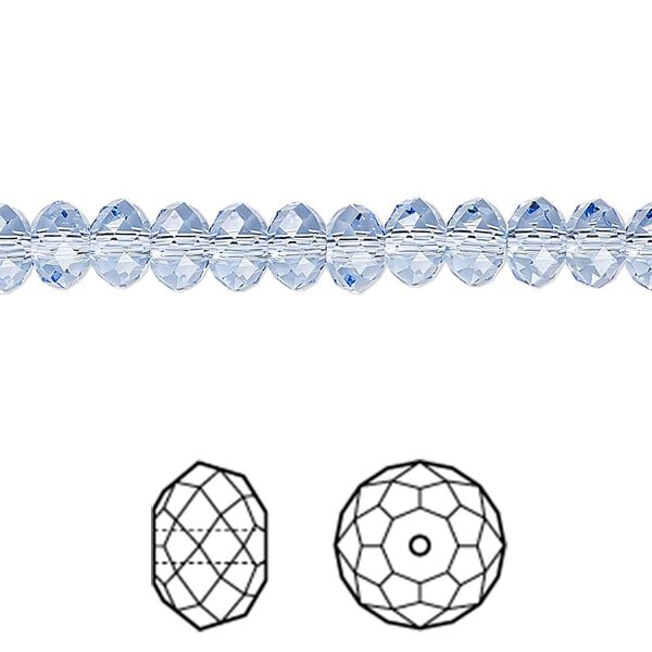 Bead 360pk light sapphire, Swarovski&reg; 6x4mm rondelle 5040 image number 0
