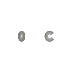 Crimp cover, antique silver-plated brass, 5mm round. Sold per pkg of 500.