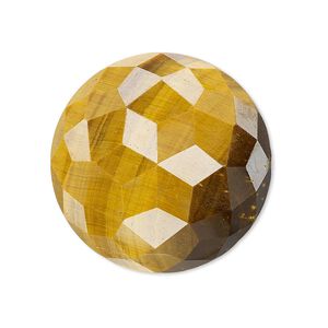 Tigereye 1pkg1, calibrated cube-cut round cab natural 30mm