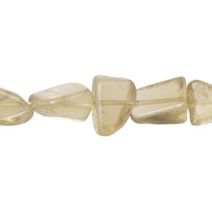 Lemon smoky quartz 1pkg1, hand-cut nugget bead 14 inch mini to small