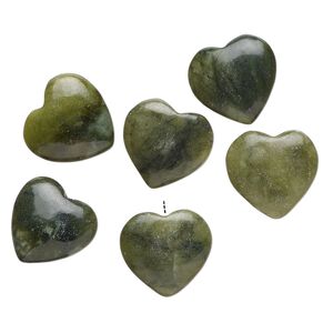 Serpentine 1pkg6, half-drilled puffed heart drop natural 14-16mm