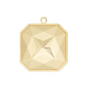 Drop, Almost Instant Jewelry&reg;, gold-plated brass, 25mm square with 23mm square setting. Sold per pkg of 2.