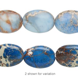 Magnesite 1pkg1, flat oval bead 15.5-16 inch 18x13mm