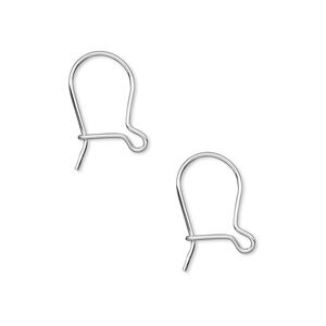 Ear wire kidney 1pkg20 sterling silver, 15x10mm, 21 gauge 10 pair