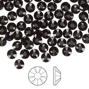 Flat back 144pk jet foil back, Preciosa MAXIMA Czech crystal rhinestone 4.6-4.8mm chaton rose round SS20
