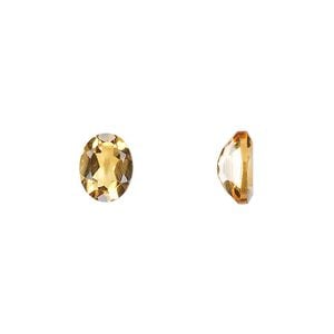 Citrine 1pkg1, hand-cut faceted oval gem 9x7mm