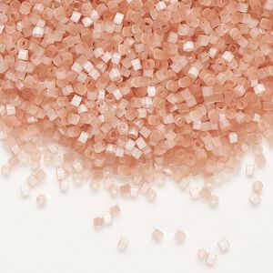 Seed bead, Delica&reg;, glass, pkg/7.5g, #11 round, opaque silk glass enamel salmon (DB-0825-1).