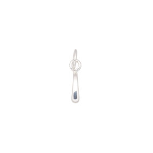 Bail, ice-pick, sterling silver, 9x7mm with 6mm grip length and 6mm closed jump ring. Sold individually.