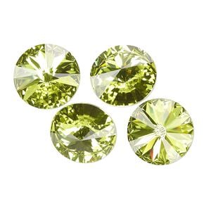 Chaton 4pk citrus green foil back, Crystal Passions&reg; 14mm rivoli 1122