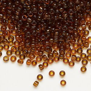 Seed bead, Dyna-Mites&trade;, glass, transparent root beer, #8 round. Sold per 40-gram pkg.