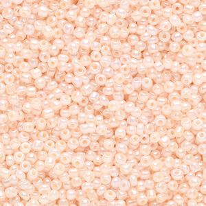 Seed bead, Ming Tree&trade;, glass, pkg/1 pound, #11 round, opaque ceylon peach.
