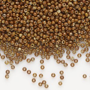 Seed bead, Preciosa Ornela, glass, opaque light blue travertine, #11 rocaille. Sold per 500-gram pkg.