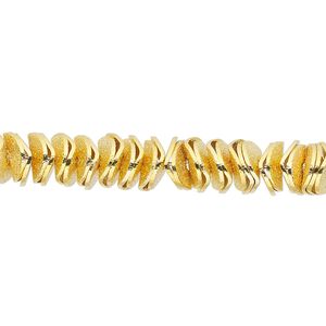 Bead 1pkg30 gold-finished, 6x2mm-8x2mm textured wavy rondelle, brass