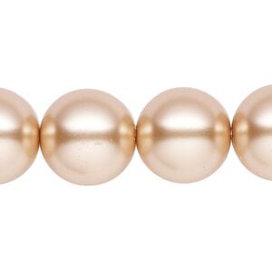 Pearl 1pk champagne, Celestial Crystal&reg; 16mm round 15.5-16 inch