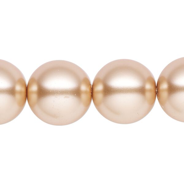 Pearl 1pk champagne, Celestial Crystal&reg; 16mm round 15.5-16 inch image number 0
