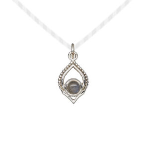 Drop 1pkg1, antiqued sterling silver and labradorite (natural), 13.5x9mm marquise