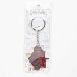 Steel / enamel 1pkg1, Gryffindor&trade; keychain silver-finished / red 4 inch 52mm