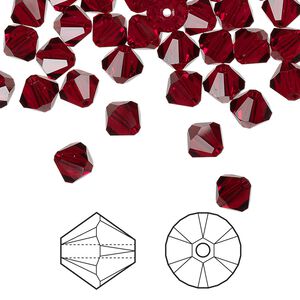 Bead 360pk Siam, Crystal Passions&reg; 6mm bicone 5328