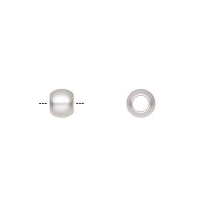 Bead 1pkg10 silver-plated, 6x5mm rondelle, brass / satin