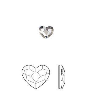 Flat back 144pk crystal foil back, Crystal Passions&reg; 3.6mm heart 2808