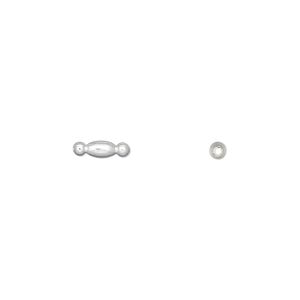 Bead 1pkg100 silver-plated, 8x2.5mm fancy tube, brass