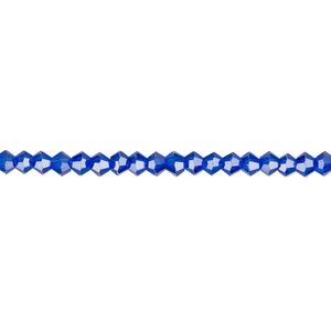 Bead 1pk 16 facets translucent cobalt blue, Celestial Crystal&reg; 3mm bicone 15.5-16 inch