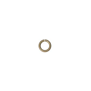 Jump ring 1pkg100 gold-plated, 6mm round, 20 gauge / 4.4mm inside diameter / brass / antique