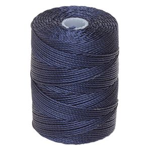 Thread, C-Lon&reg;, nylon, navy blue, 0.5mm diameter. Sold per 92-yard spool.