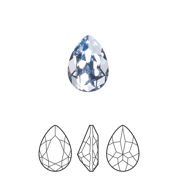 Fancy stone 1pkg144 light sapphire foil back, Preciosa MAXIMA Czech crystal rhinestone 14x10mm pear image number 0