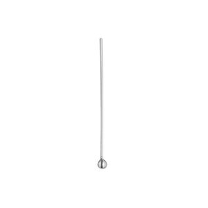 Head pin 1pkg2 Argentium&reg; silver, 1 inch / 2mm ball tip, 24 gauge